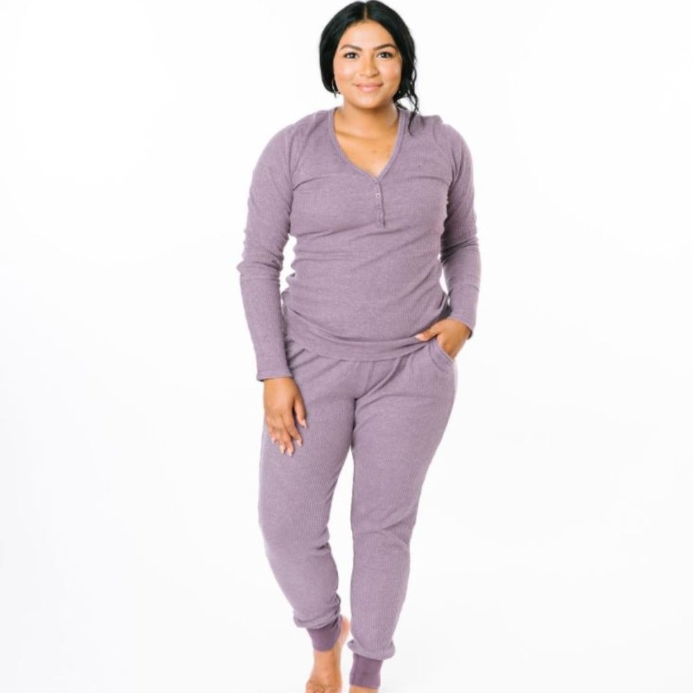 Zyia Lilac Don't Wake Me Thermal Top and Joggers